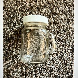 Vintage Golden Harvest Mason Jar Clear Shaker White Cap Lid